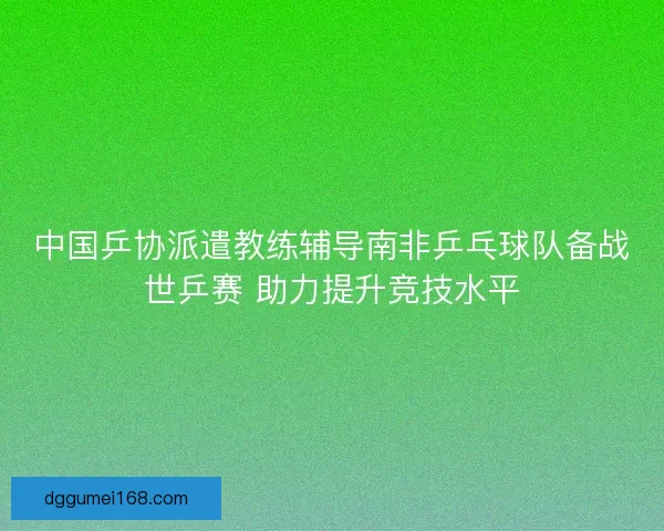 中国乒协派遣教练辅导南非乒乓球队备战世乒赛 助力提升竞技水平