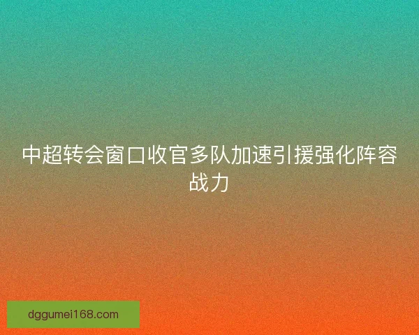 中超转会窗口收官多队加速引援强化阵容战力