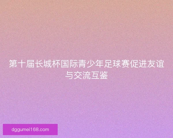 第十届长城杯国际青少年足球赛促进友谊与交流互鉴