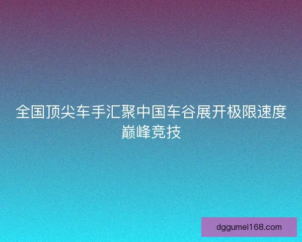 全国顶尖车手汇聚中国车谷展开极限速度巅峰竞技